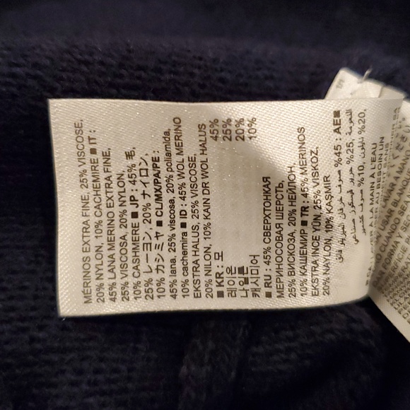 Banana Republic cashmere blend Navy Sweater with Tie Sleeve Details Size S EUC - Picture 8 of 8